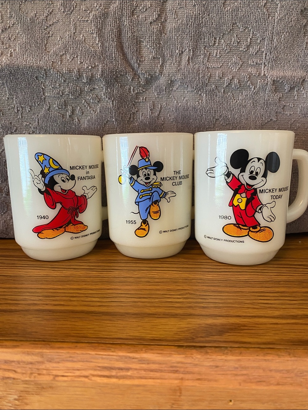 Disney Mickey Mouse Ceramic Mug Set with Red, Blue, Yellow and Black Accents